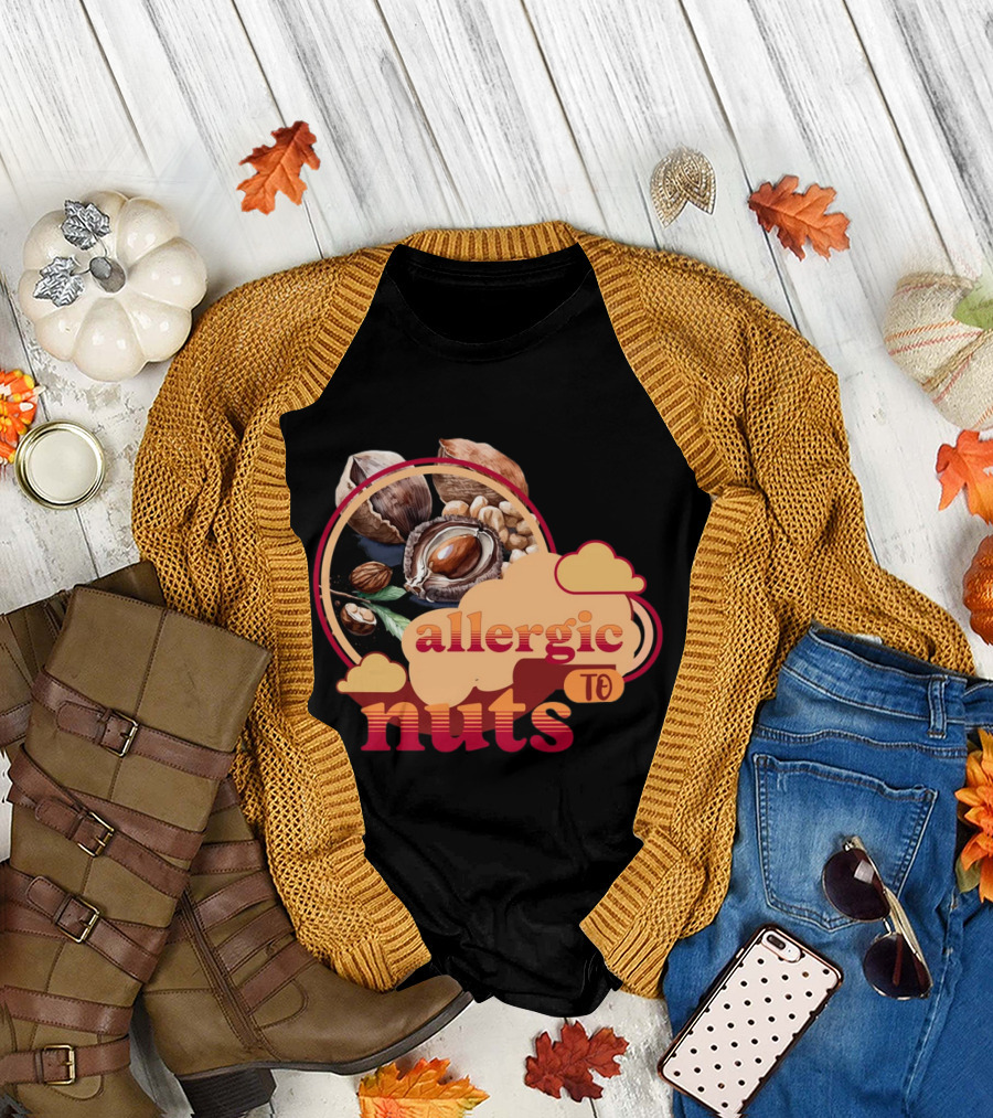 Allergic to Nuts Cloudy Nut Display T-Shirt