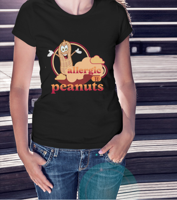 Allergic To Peanuts Cartoon Peanut Cloud T-Shirt