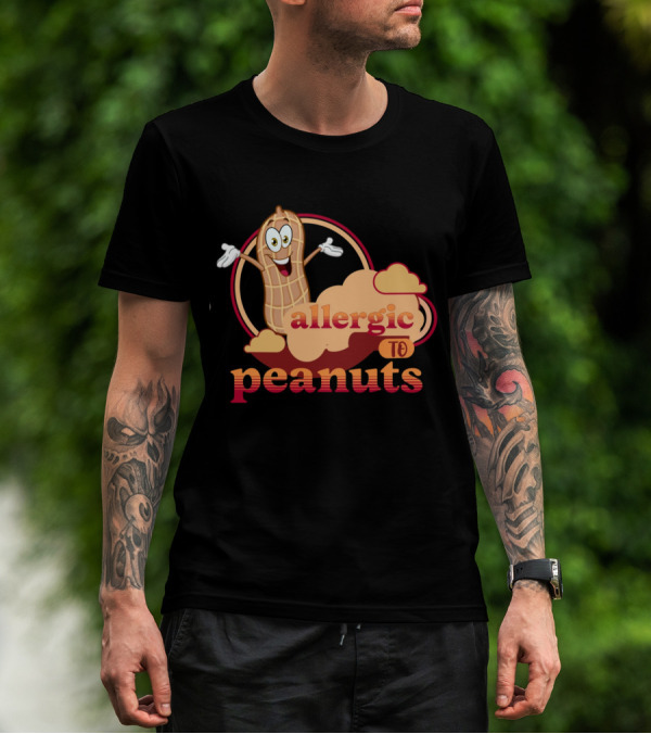 Allergic To Peanuts Cartoon Peanut Cloud T-Shirt