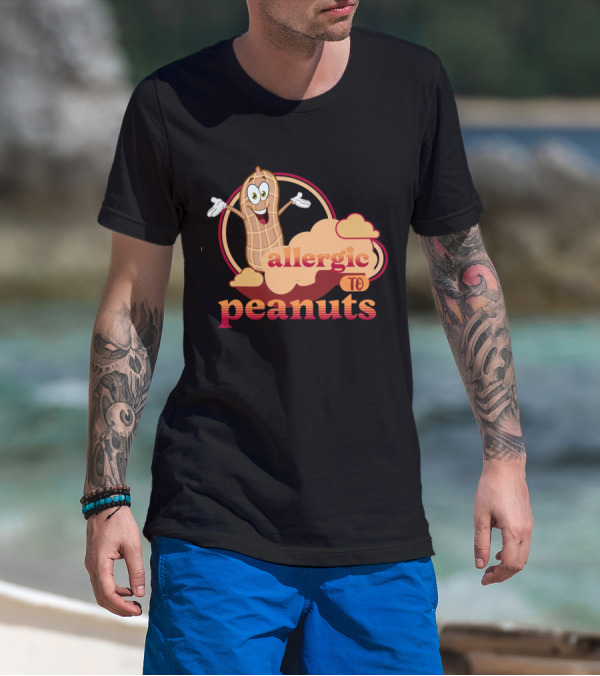 Allergic To Peanuts Cartoon Peanut Cloud T-Shirt