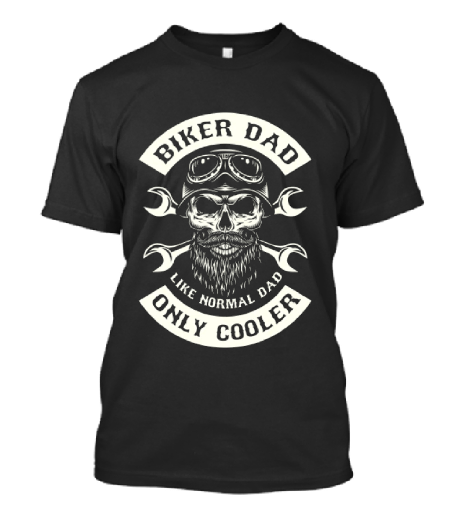 Biker Dad Like Normal Dad Only Cooler Skull With Wrenches And Goggles T-Shirt