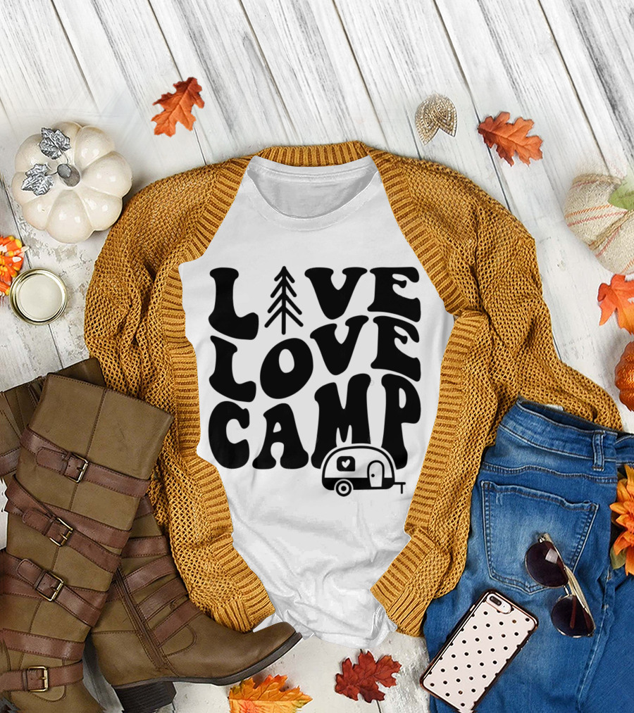Live Love Camp Family Camping Camper T-Shirt