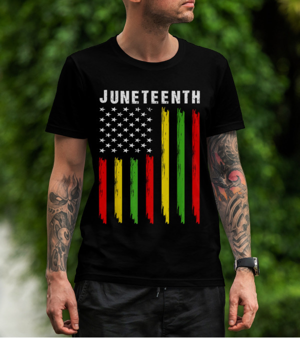 Juneteenth African American Flag Colors Stars Stripes T-Shirt