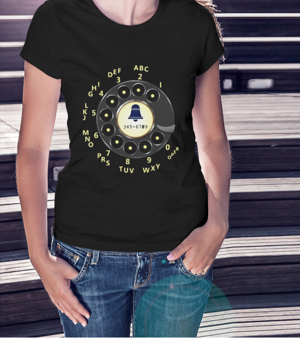 Rotary Dial Phone Nostalgia 345-6789 Retro T-Shirt