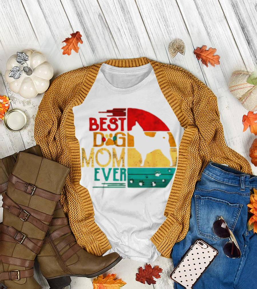 Best Dog Mom Ever Chihuahua Vintage Retro T-Shirt