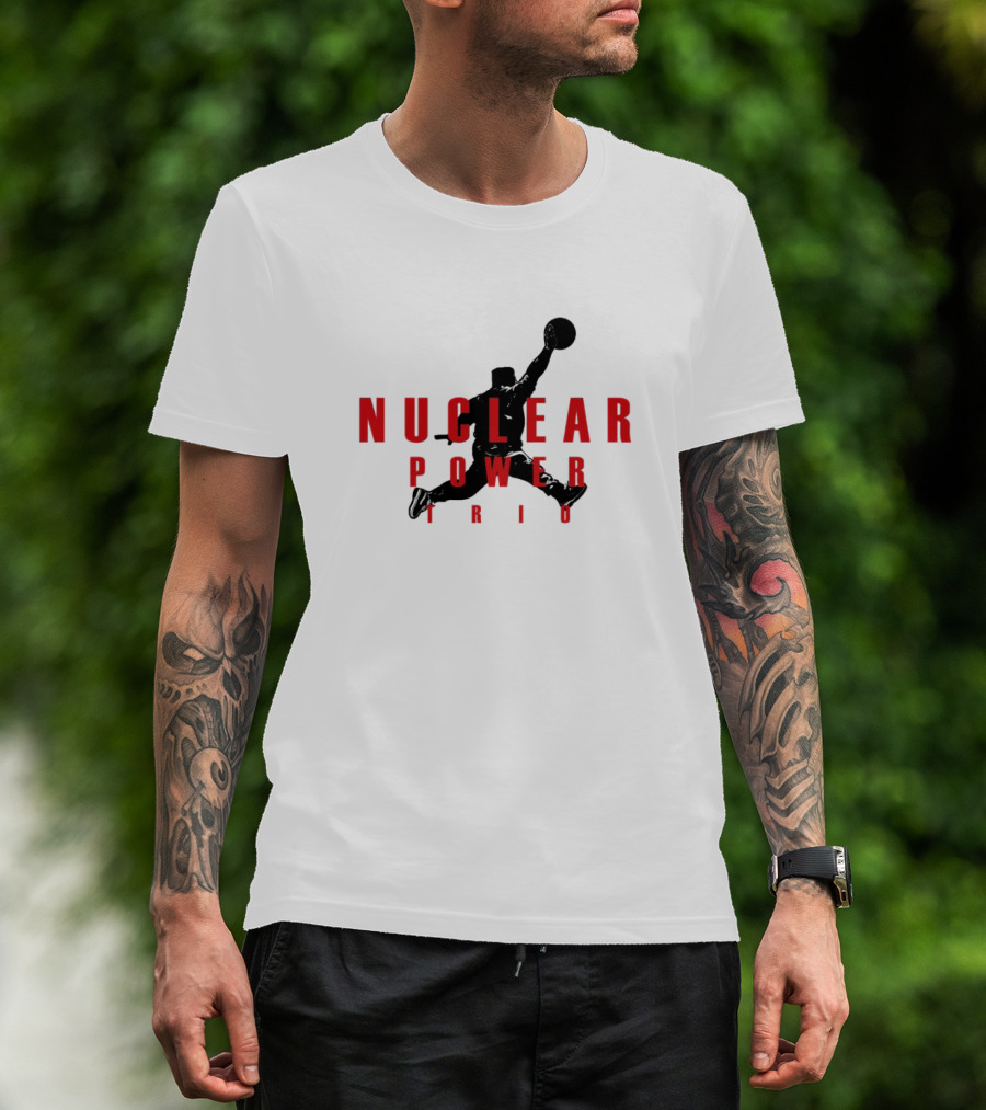 Nuclear Power Trio Jumpman Silhouette Basketball Movement T-Shirt