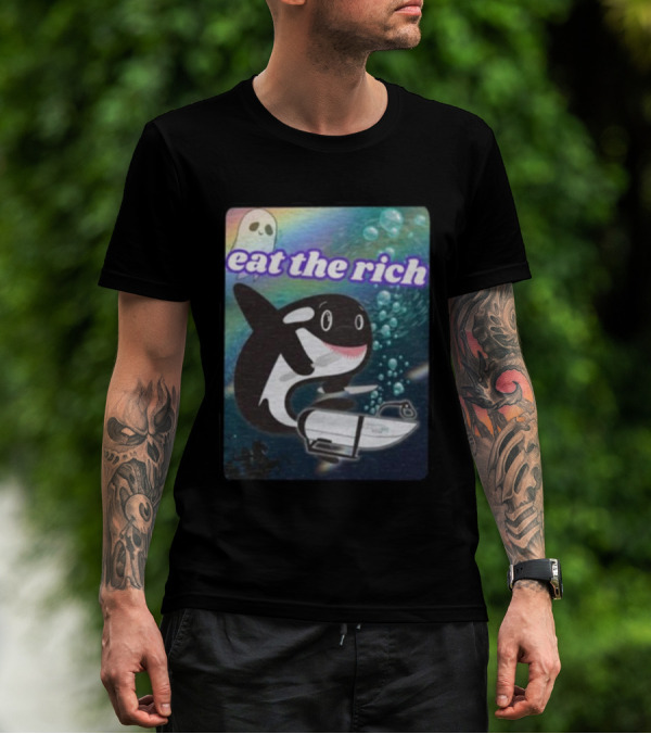 Eat The Rich Oceangate Killer Whale Submarine Ghost T-Shirt