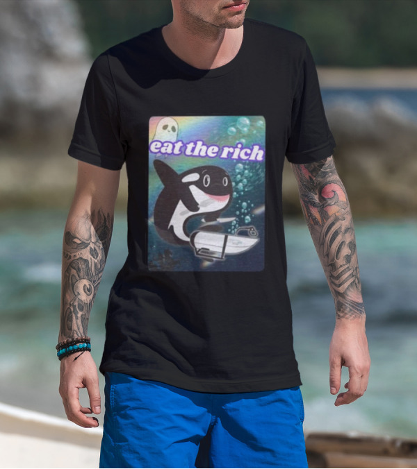 Eat The Rich Oceangate Killer Whale Submarine Ghost T-Shirt
