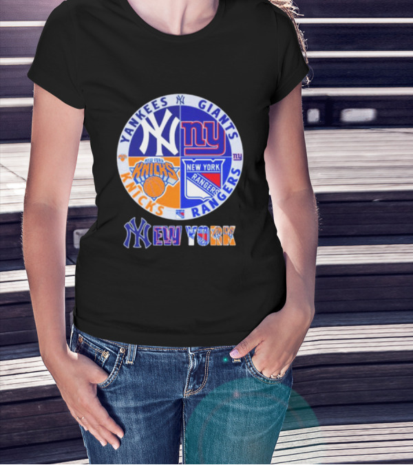 Yankees Giants Rangers Knicks New York Sports Teams T-Shirt