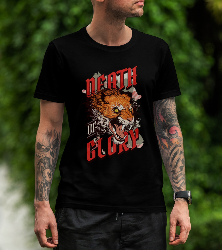 Death Or Glory Fierce Animal Roaring Beast Iconic T-Shirt