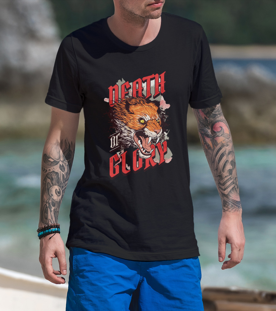 Death Or Glory Fierce Animal Roaring Beast Iconic T-Shirt
