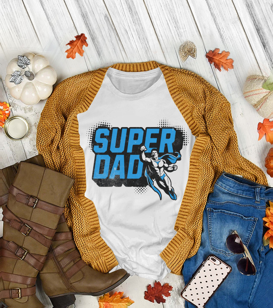 SUPER DAD Hero Action Pose T-Shirt