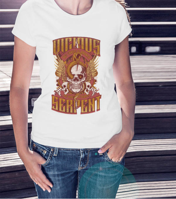 Vicious Serpent The Curse Is Broken The King Has Returned Skull T-Shirt