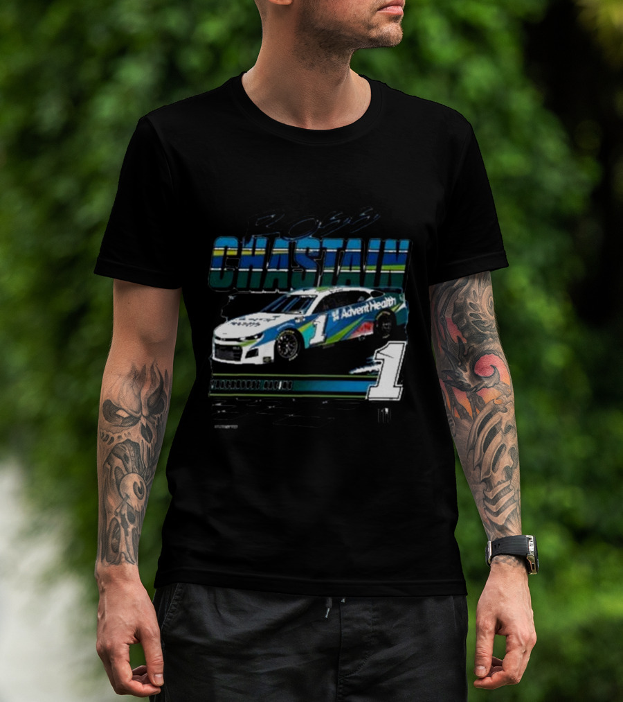 Ross Chastain AdventHealth Trackhouse Racing Number 1 NASCAR T-Shirt