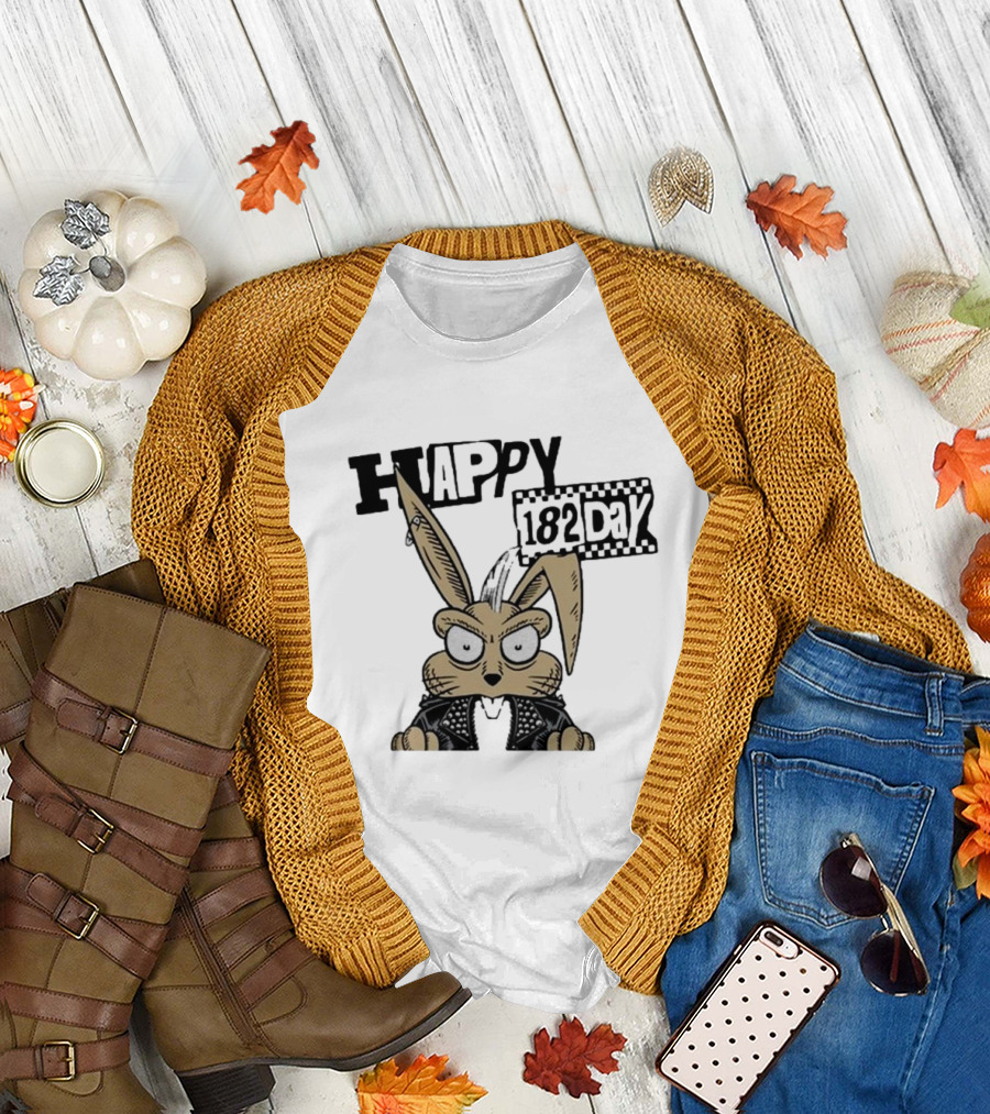Blink-182 Happy 182 Day Angry Bunny Punk T-Shirt