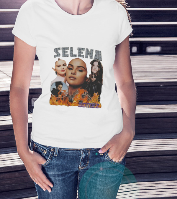 Selena Gomez Flame Collage Homage T-Shirt