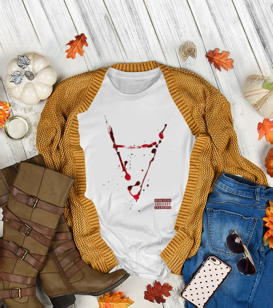 Doja Cat Attention Blood Streaks Symbol Explicit Content Warning T-Shirt