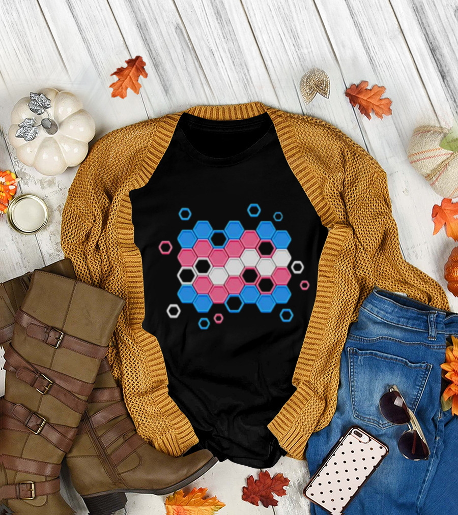 Prismatic Pride Transgender Flag Hexagon T-Shirt