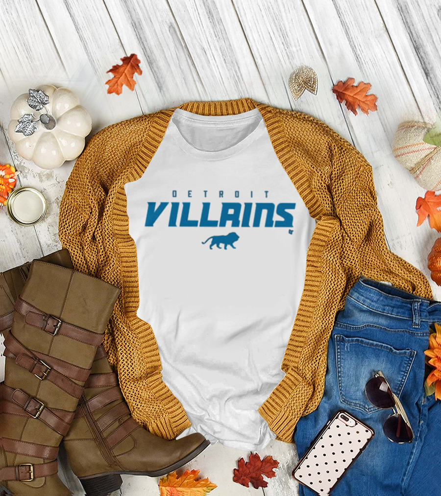 DETROIT VILLAINS Blue Lion T-Shirt