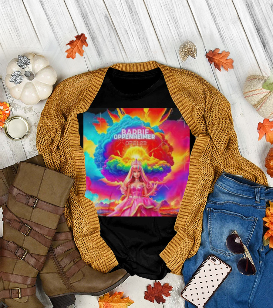 BARBIE OPPENHEIMER 07.21.23 Colorful Fusion Explosive Background T-Shirt