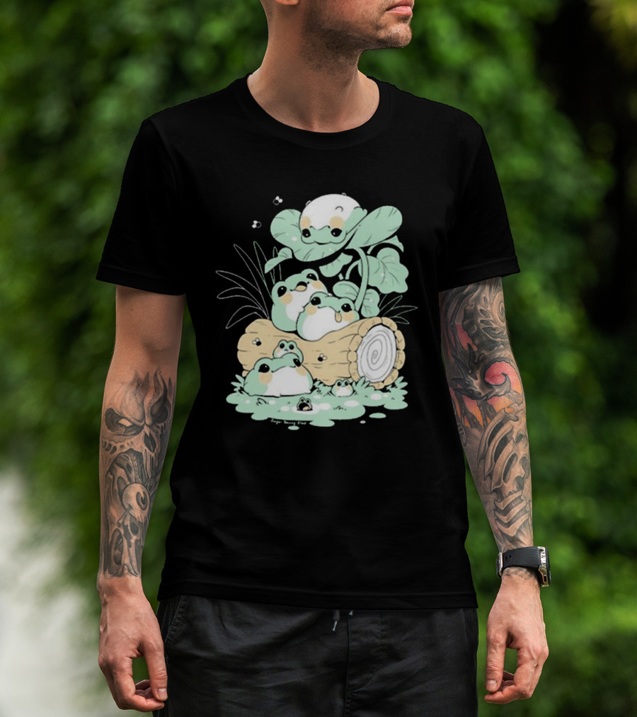 Sugar Bunny Shop Blob Frogs Log T-Shirt