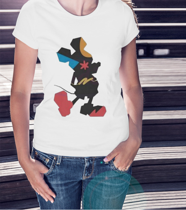 Disney World Funny Mickey Stands Abstract Colorful T-Shirt
