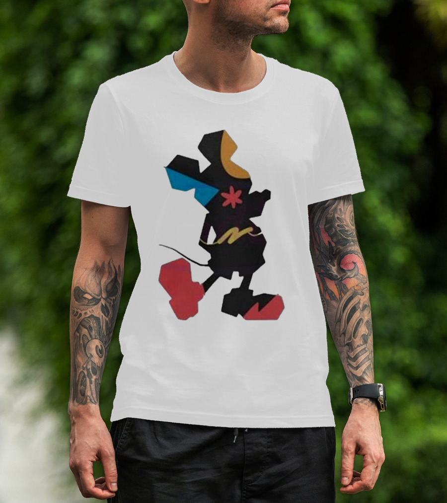 Disney World Funny Mickey Stands Abstract Colorful T-Shirt