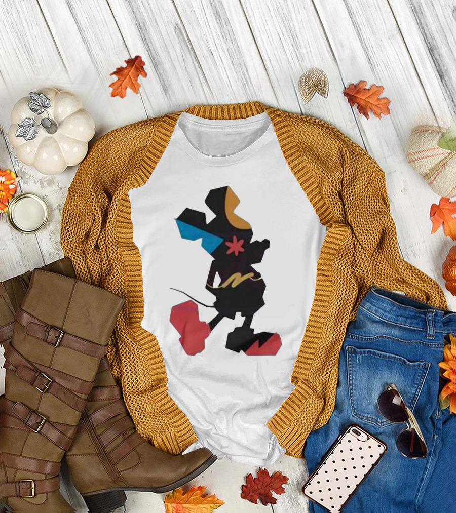 Disney World Funny Mickey Stands Abstract Colorful T-Shirt