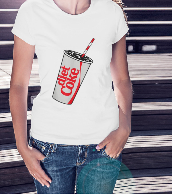 Coca-Cola Diet Coke Cup With Straw Heart Bubbles T-Shirt