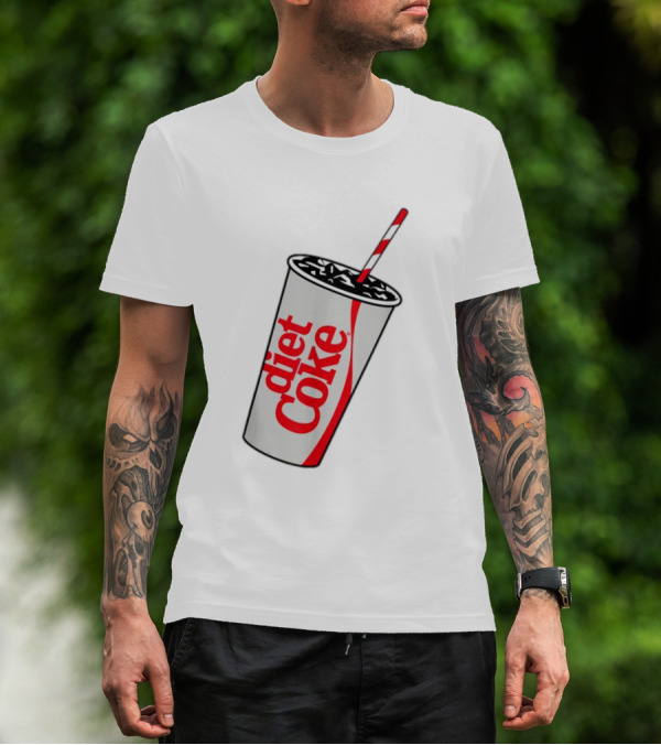 Coca-Cola Diet Coke Cup With Straw Heart Bubbles T-Shirt