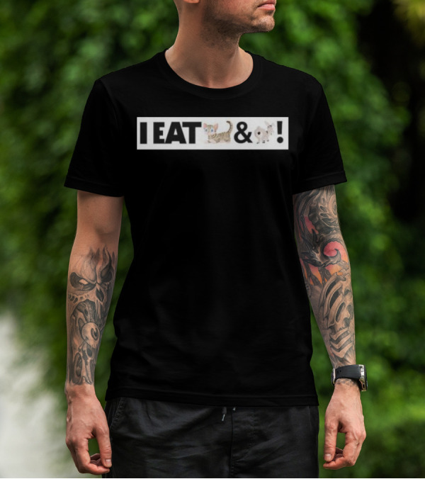 I Eat Cat And Donkey Cartoon Animals T-Shirt