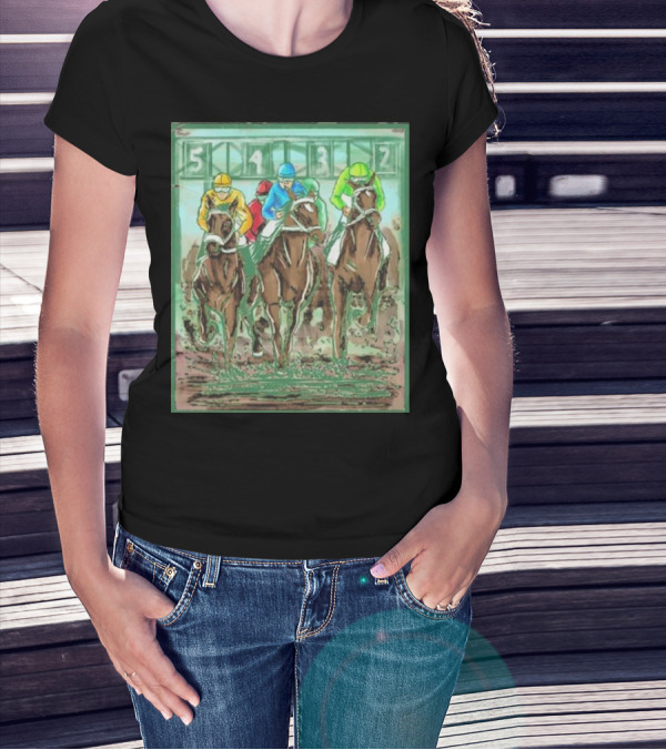Horse Races Numbered Jockeys Competition T-Shirt