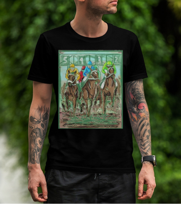 Horse Races Numbered Jockeys Competition T-Shirt