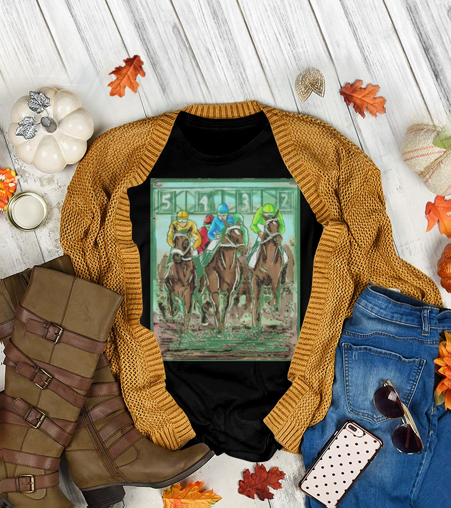 Horse Races Numbered Jockeys Competition T-Shirt