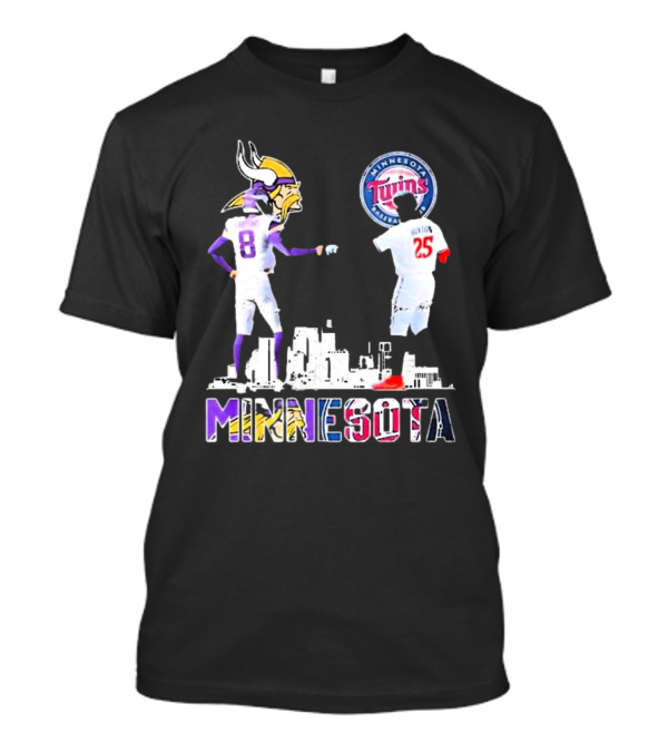 Minnesota Vikings Kirk Cousins And Twins Byron Buxton Icons T-Shirt