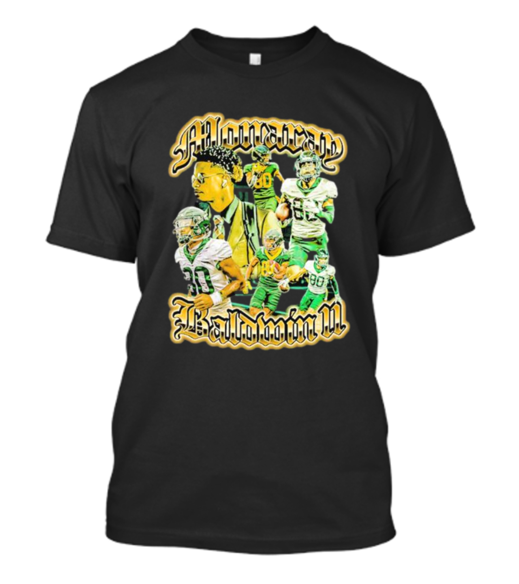 Alonarap Baldwin Vintage Football Montage T-Shirt