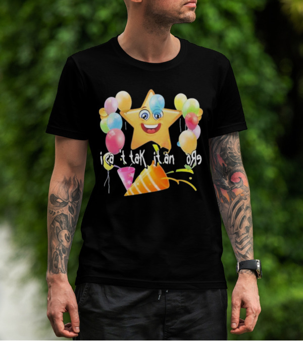 Cringeytees I Can’t Take It Anymore Smiling Star Balloons Party Hat T-Shirt