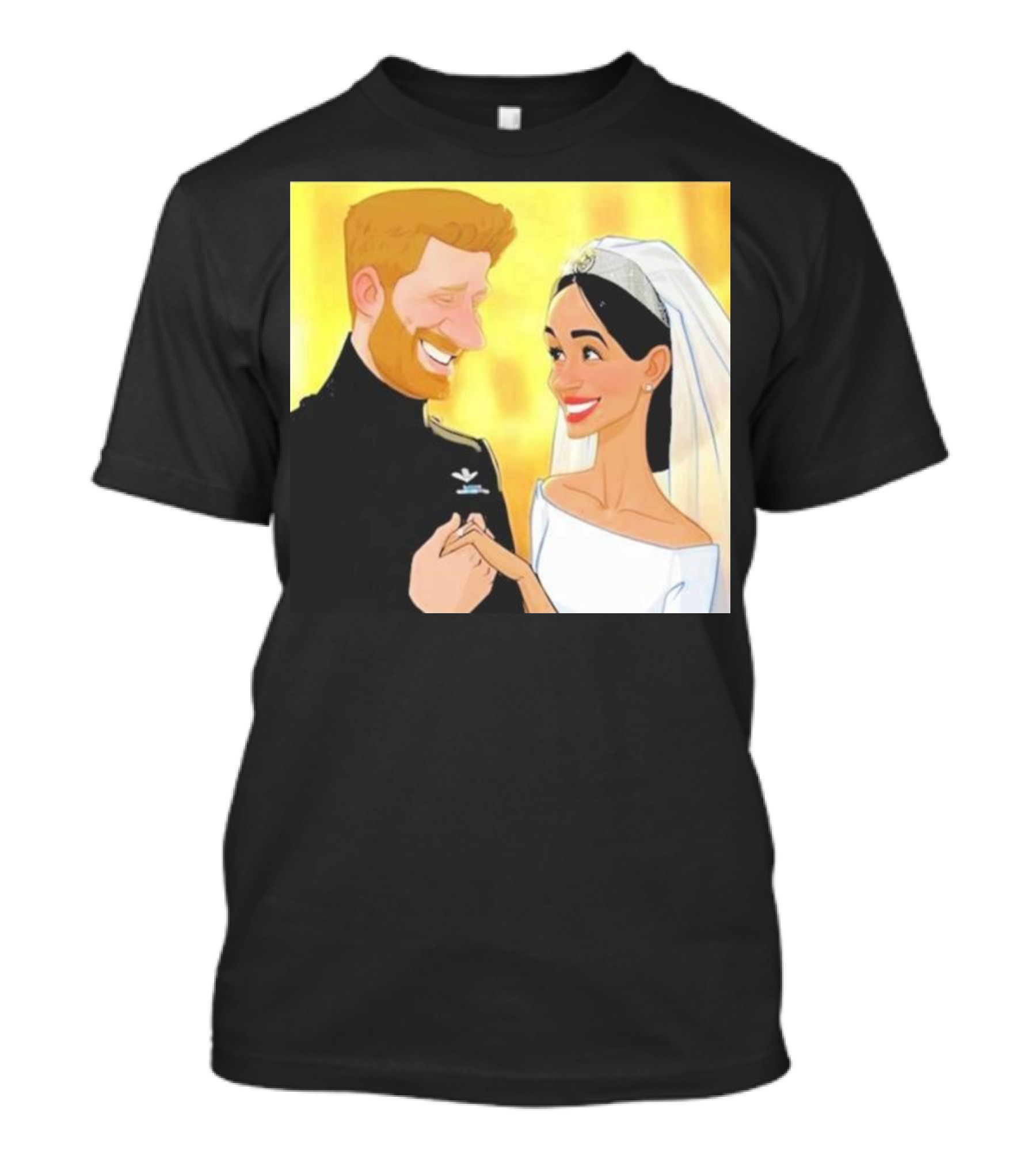 Meghan And Harry Cartoon Wedding T-Shirt