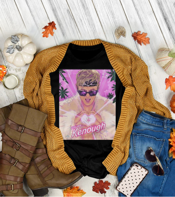 Barbie Oppenheimer You Are Kenough Retro Vibes Pink Palm Background T-Shirt