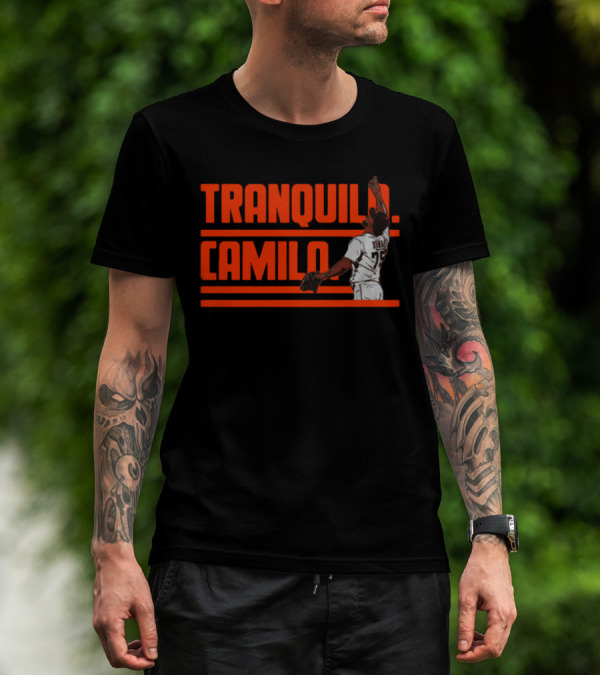 TRanquilo Camilo Doval Baseball Pitcher Iconic Action T-Shirt