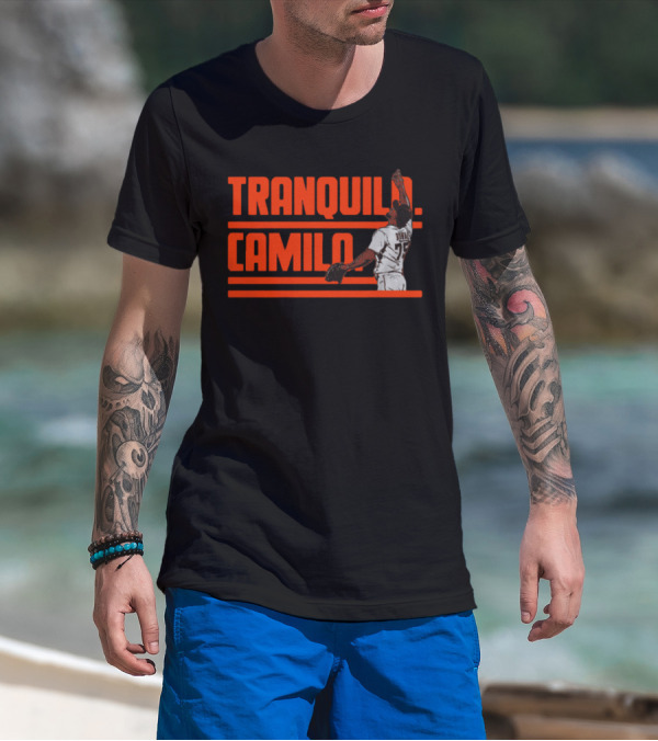 TRanquilo Camilo Doval Baseball Pitcher Iconic Action T-Shirt