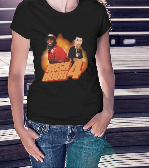 Rush Hour 4 Comedy Duo Flame Background T-Shirt
