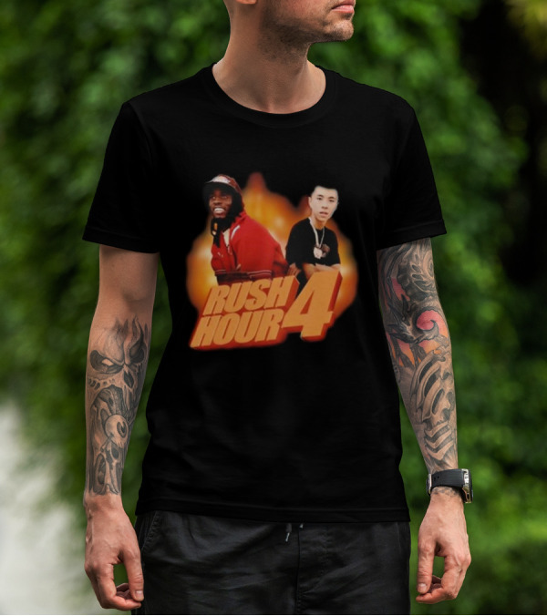 Rush Hour 4 Comedy Duo Flame Background T-Shirt