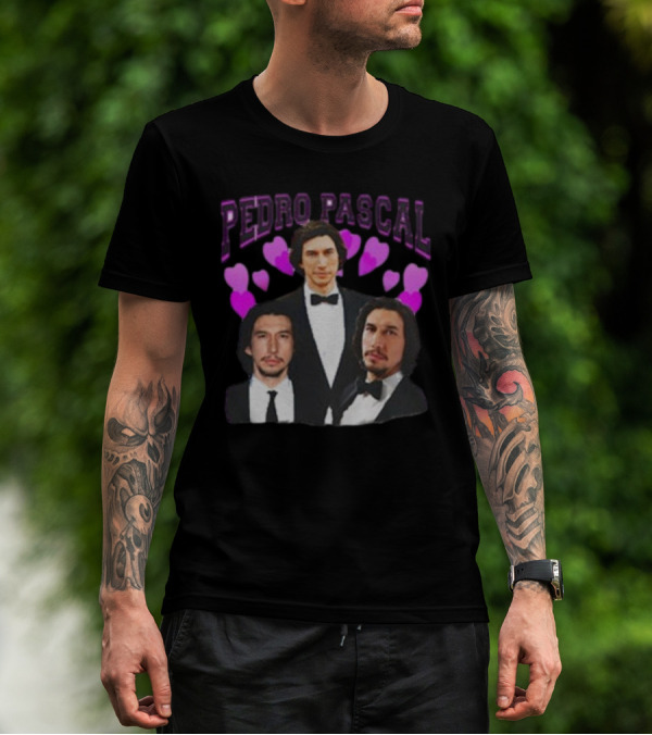 PEDRO PASCAL Hearts Tuxedo Trio T-Shirt