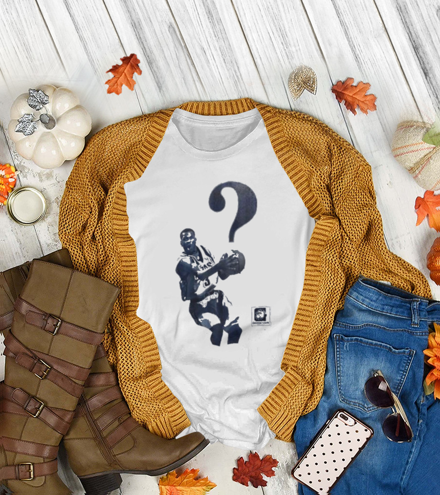 The Answer Georgetown University Allen Iverson Basketball Icon with Question Mark T-Shirt