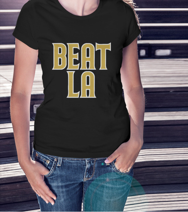San Diego Beat LA Brown Text T-Shirt