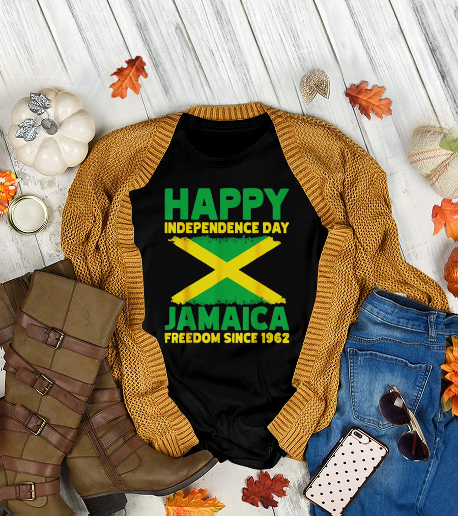 Happy Independence Day Jamaica Freedom Since 1962 Proud Jamaican T-Shirt