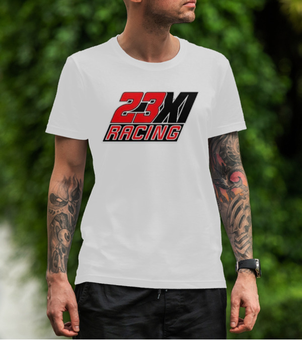 23XI Racing Checkered Flag Heather Charcoal 1-Spot T-Shirt