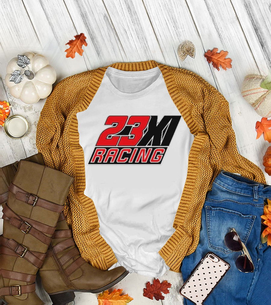 23XI Racing Checkered Flag Heather Charcoal 1-Spot T-Shirt