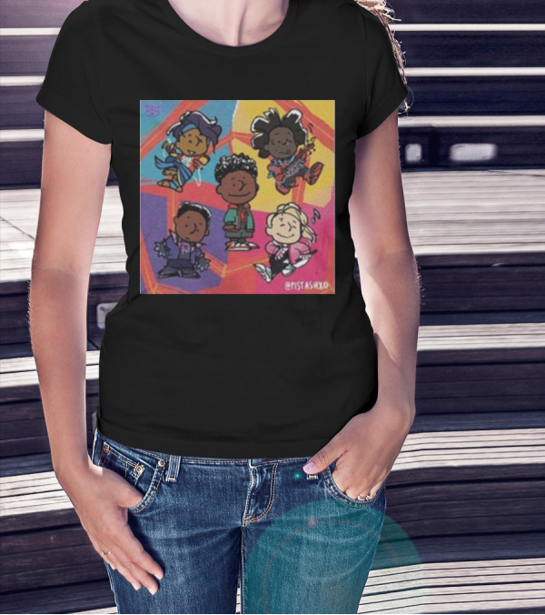Peanuts Fanart Characters By Pistashxo With Vibrant Background T-Shirt